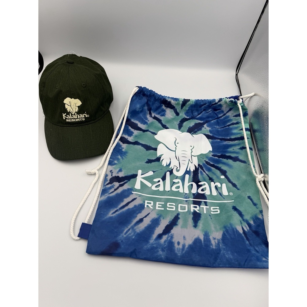 Kalahari Resorts Hat Cap Strap Back Mens One Size Green Elephant Souvenir Bag